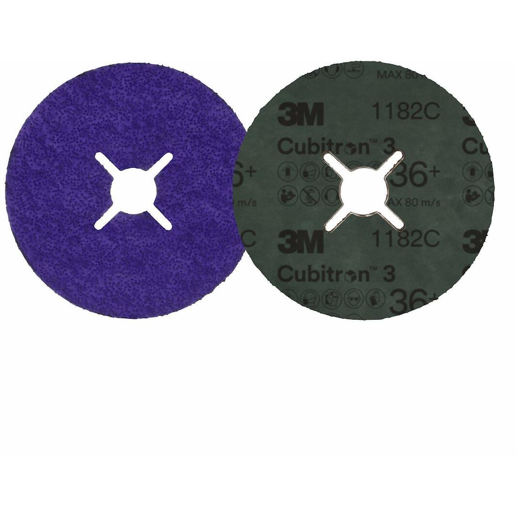 3M Cubitron 3 Fibre Disc 1187C – 4-1/2 Inch, 36+ Grit, TN Quick Change – Grinds Stainless & Heat-Sensitive Metals Like A Beast
