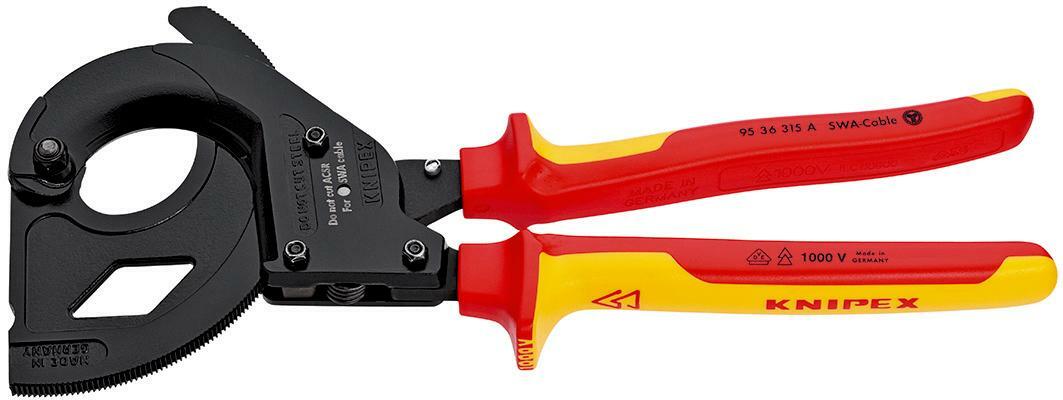 KNIPEX 95 36 315 A cable cutter (ratchet principle) for SWA cables, VDE ...