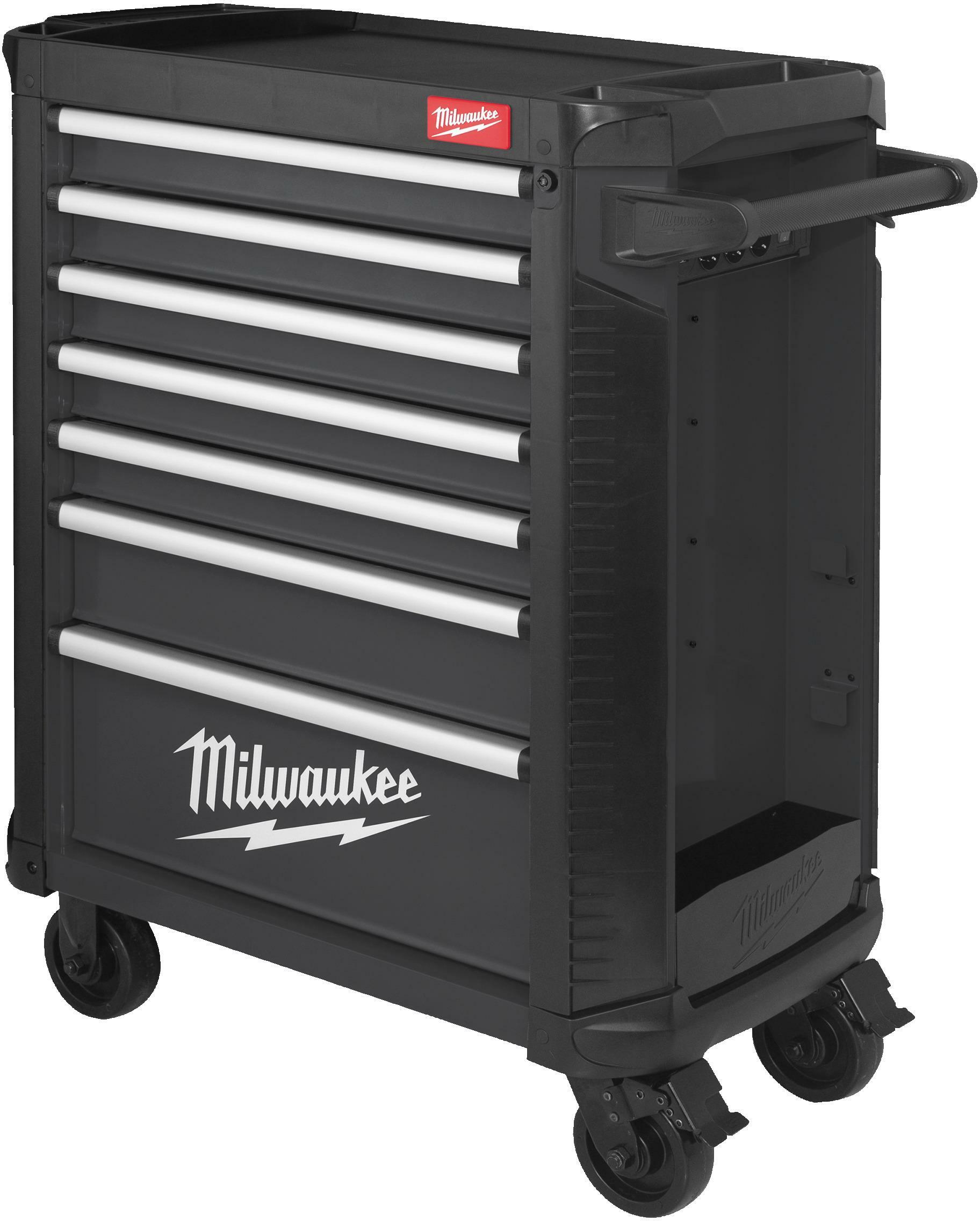 MILWAUKEE SRC30/7-2 TOOLGUARD steel tool trolley with 7 drawers MILWAUKEE SRC30/7-2 TOOLGUARD steel tool trolley with 7 drawers