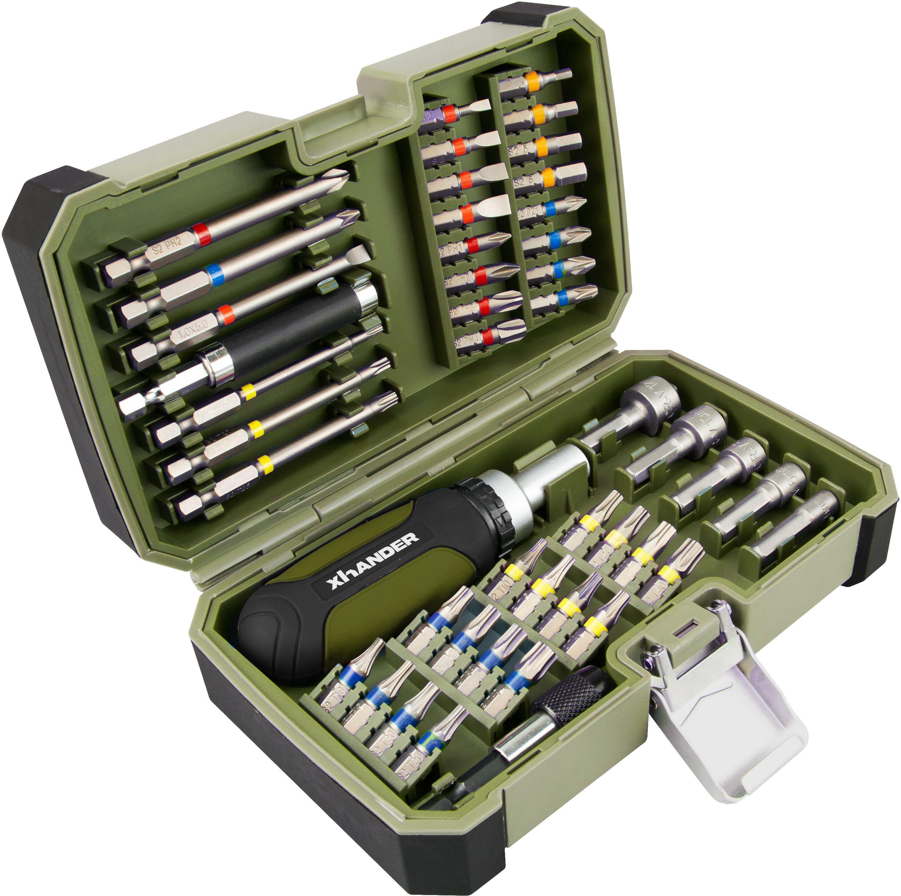 Xhander XHANDER 68911915 screwdriver bit set with accessories in box 46 piece ...