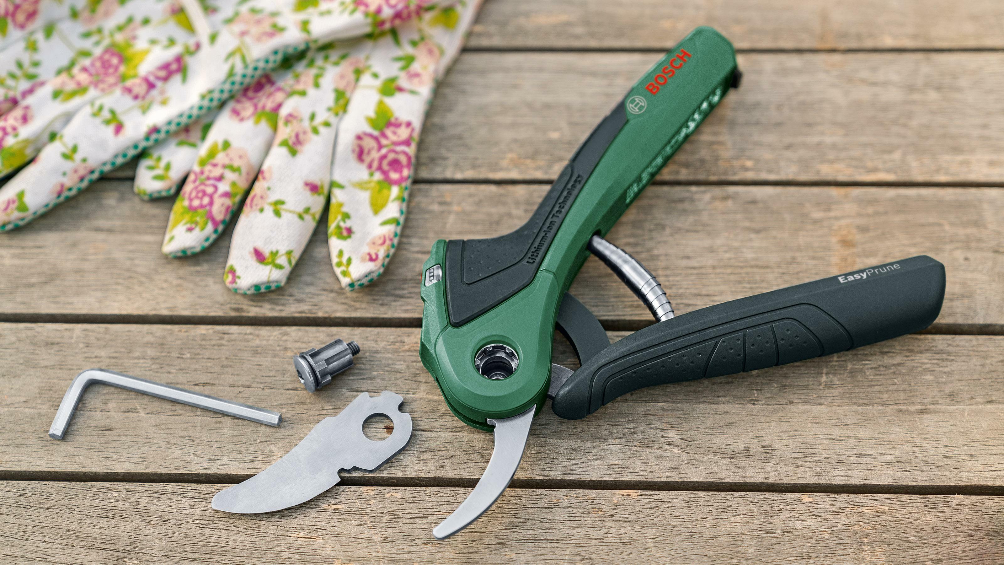 BOSCH EasyPrune cordless garden shears with integrated