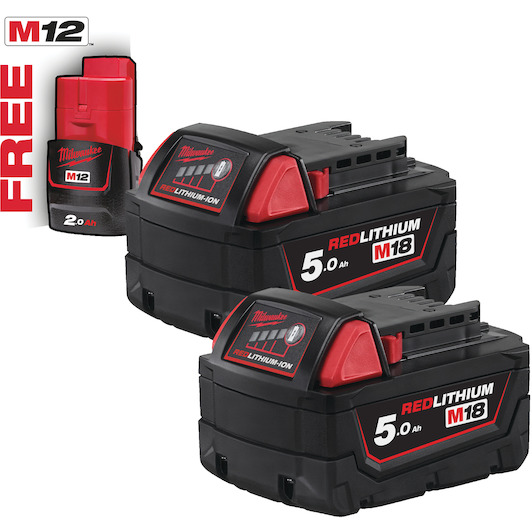 Milwaukee Set De Démarrage Sans Fil 18V Avec 2x Batteries M18 B5 5 Ah
