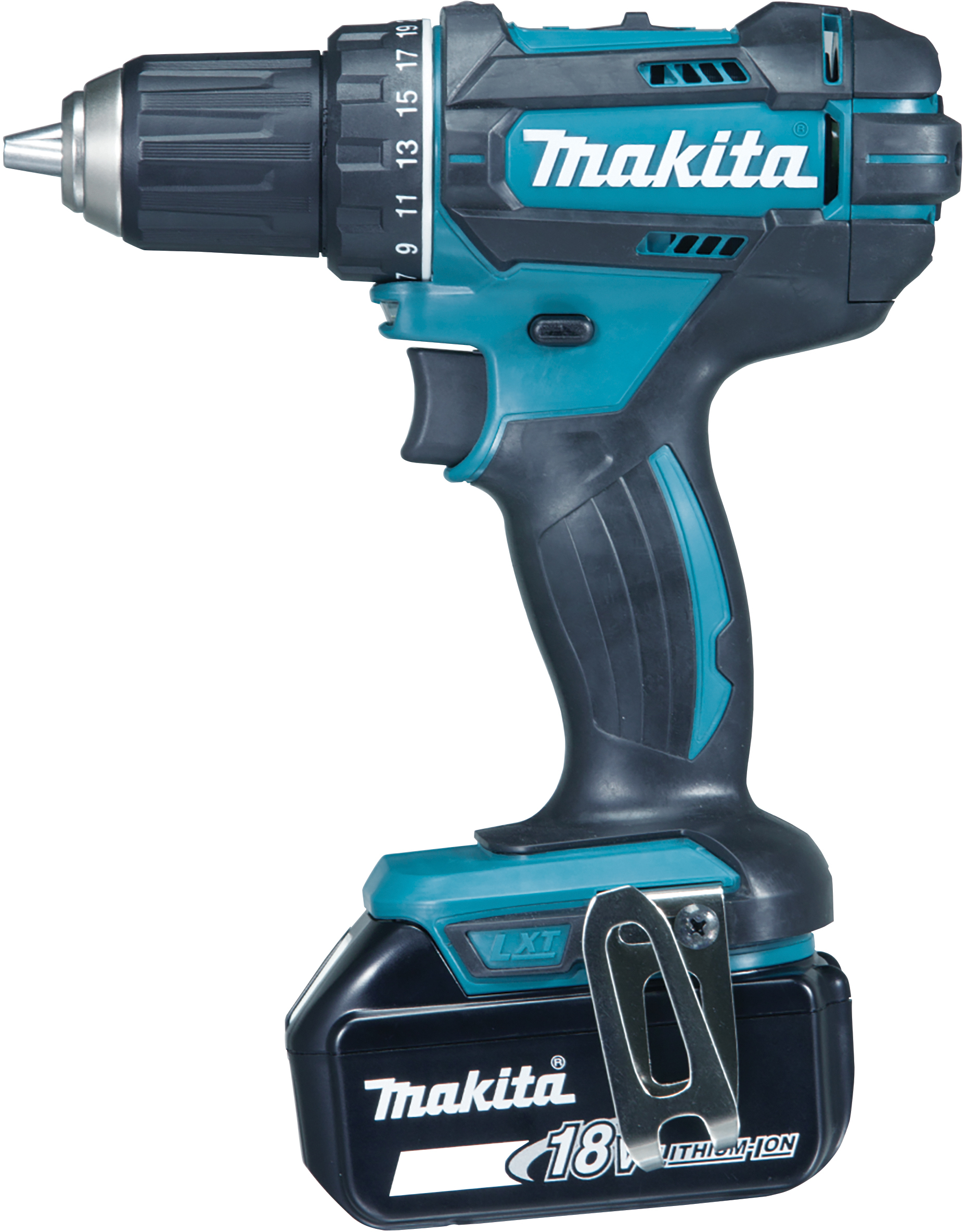 MAKITA DDF482RT3J 18V LXT cordless drill driver 13mm in MAKPAC 3x 5.0Ah battery charger