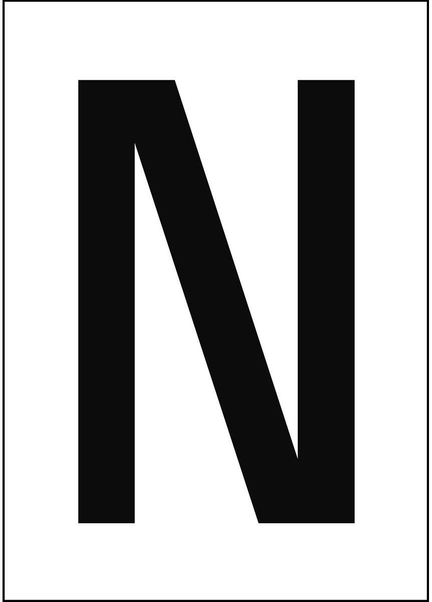 N Label BRADY NL7541A4WH-N label with letter N - DIN A4 format for permanent or ...