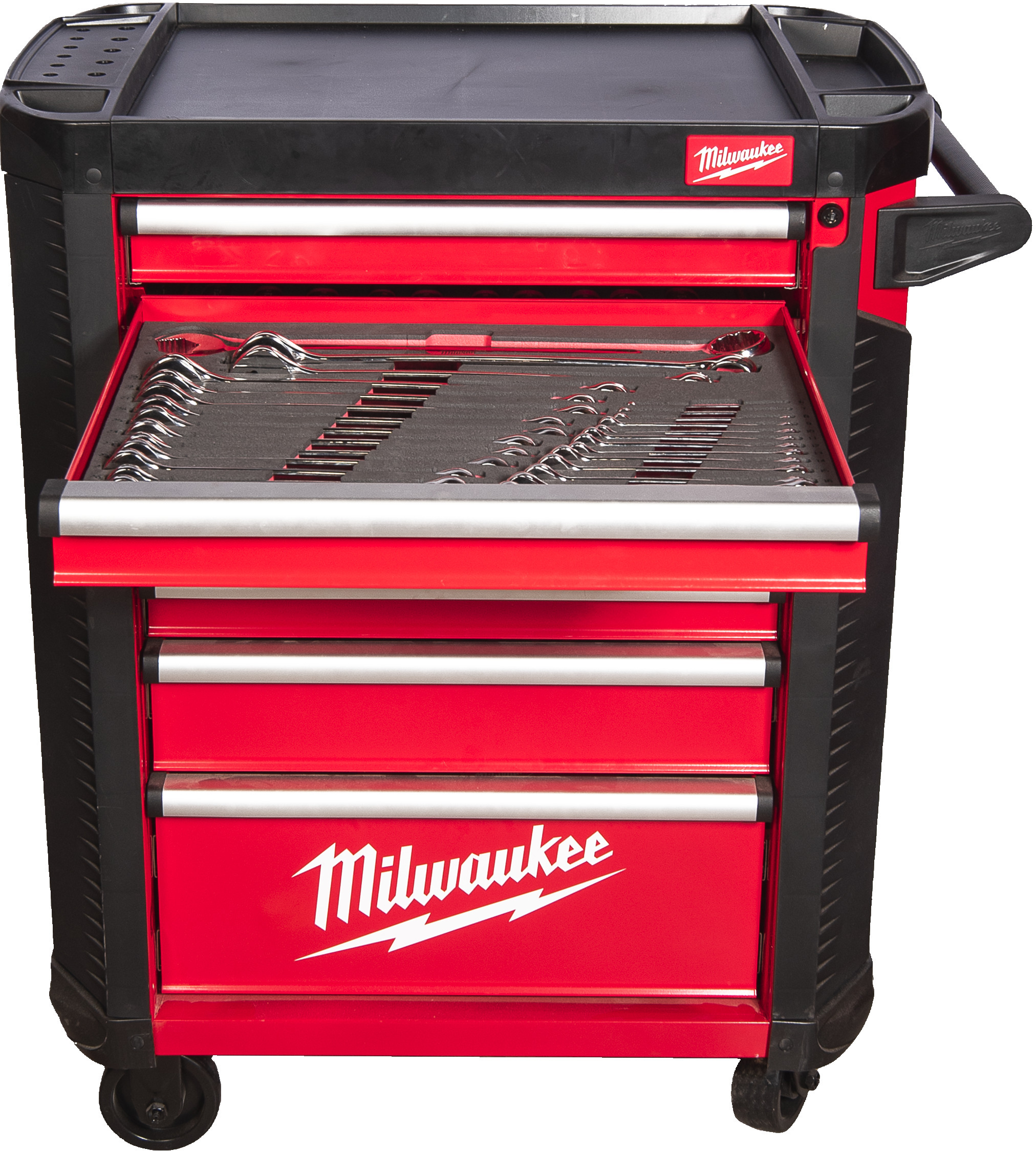MILWAUKEE 4932498185 tool trolley red with 7 drawers (5 filled