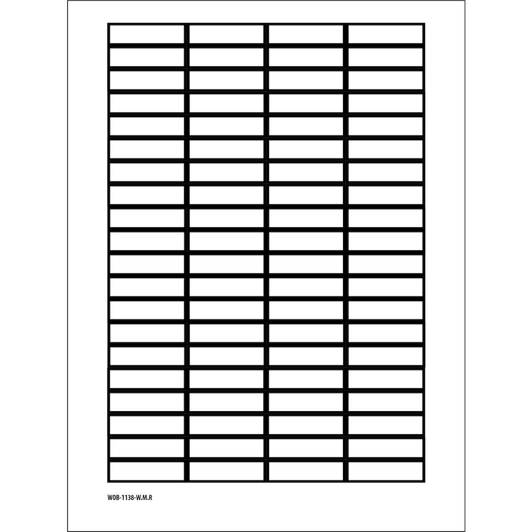 BRADY WOB-1138-W.M.R blank writable labels on sheets (2000 pcs./pack ...
