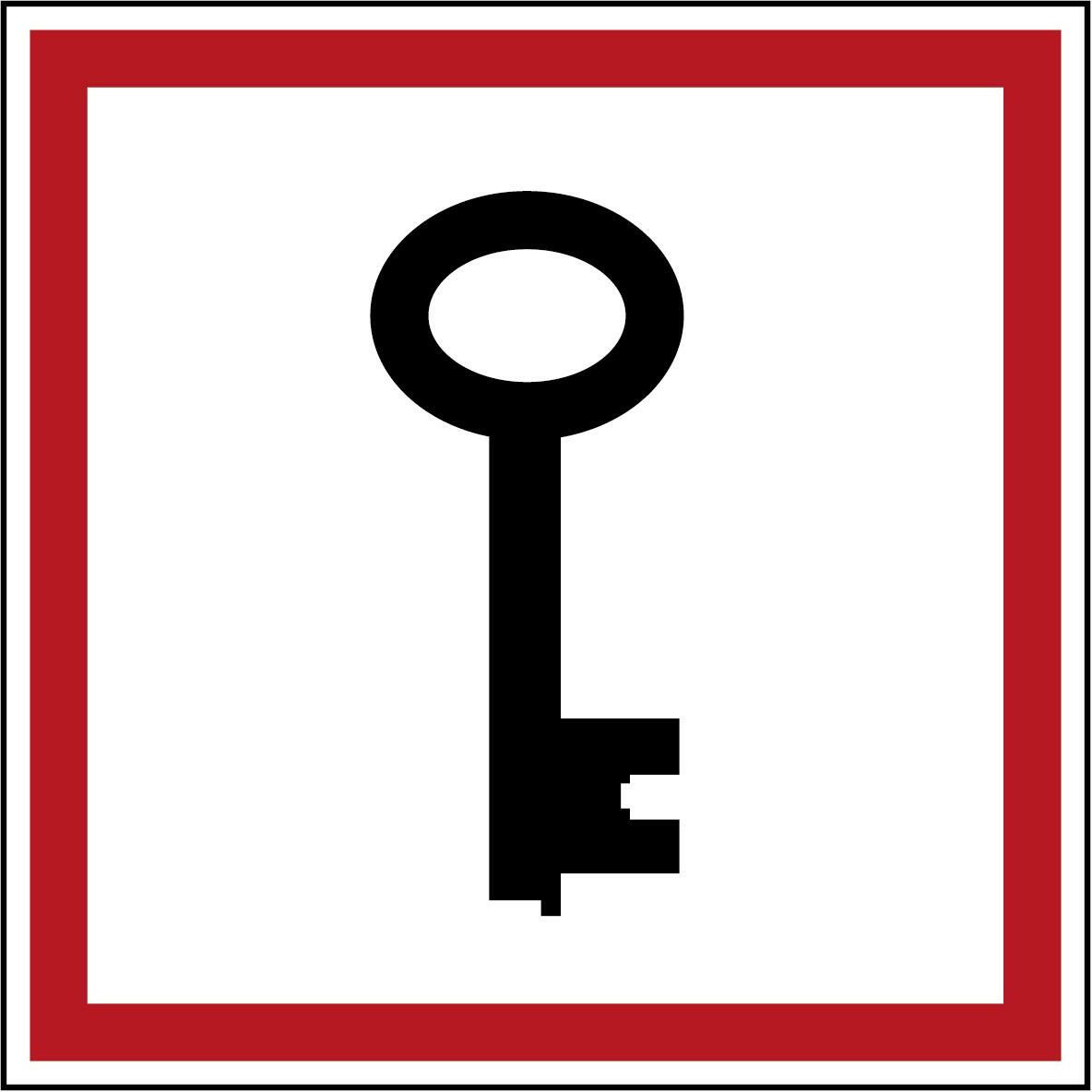 Picktogram Key BRADY 803727 pictogram for fire-fighting - emergency key, 100 x 100 mm ...