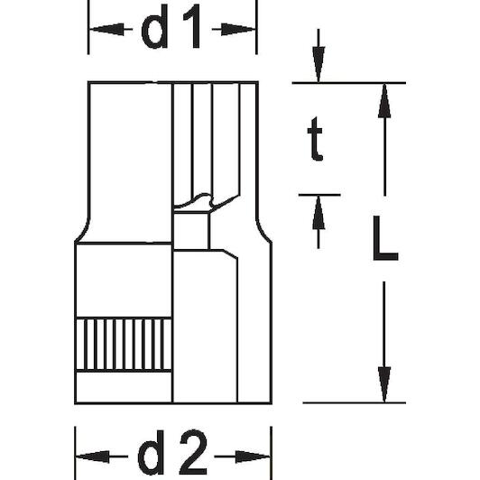 GEDORE D 20 10 Socket Wrench - 1/4" Drive, 10mm Size - Professional Quality
