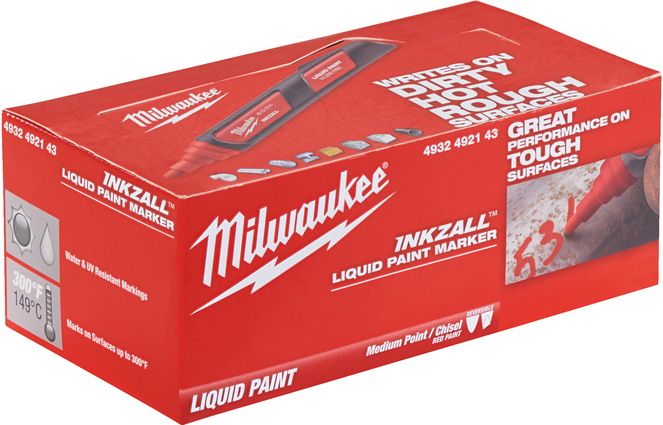 MILWAUKEE 4932492143 Inkzall liquid paint marker red | Klium.com