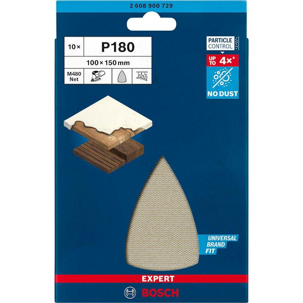 BOSCH 2608900723 Expert M480 Filet De Ponçage Best For Wood And Paint 93 Mm Grain 320 5 Pcs 133238