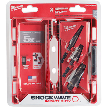 48899266 MILWAUKEE 48899266 SHOCKWAVE Impact Duty step drill bit set 3-piece ...