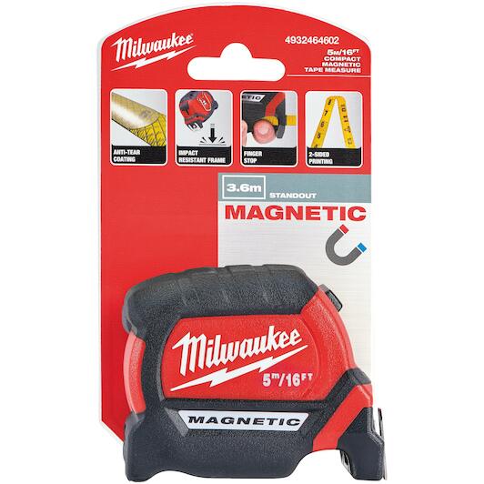 Gallon A Mesurer Milwaukee 5m/16ft 8m/26ft Premium Magnetic Tape