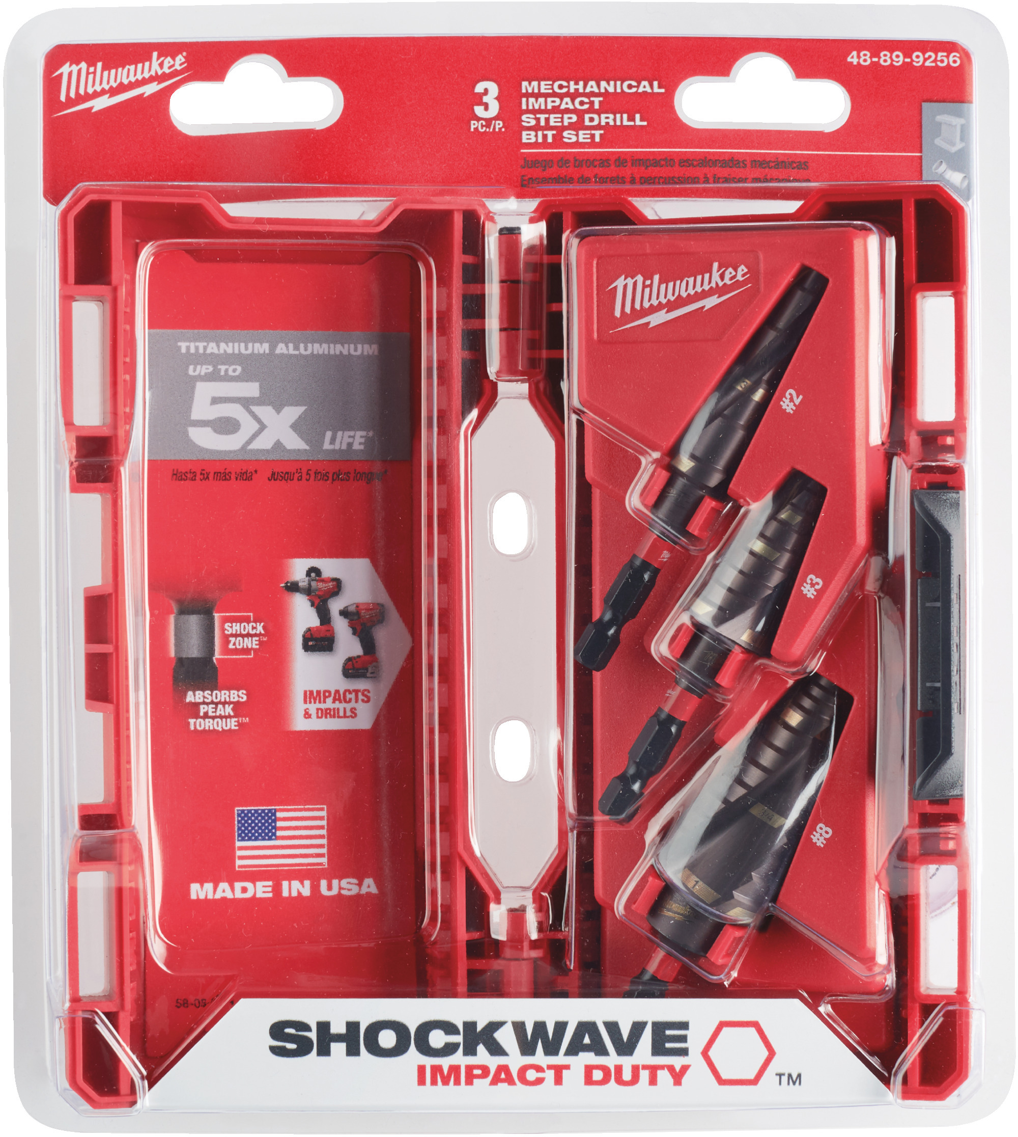 MILWAUKEE 48899266 SHOCKWAVE Impact Duty step drill bit set 3