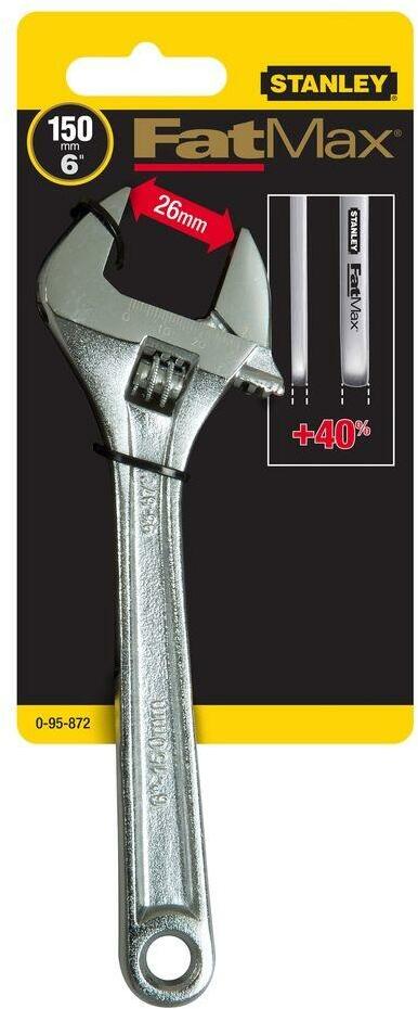Clé à Molette Réglable STANLEY FATMAX 150 Mm – Acier Chromé-vanadium, Finition Chromée
