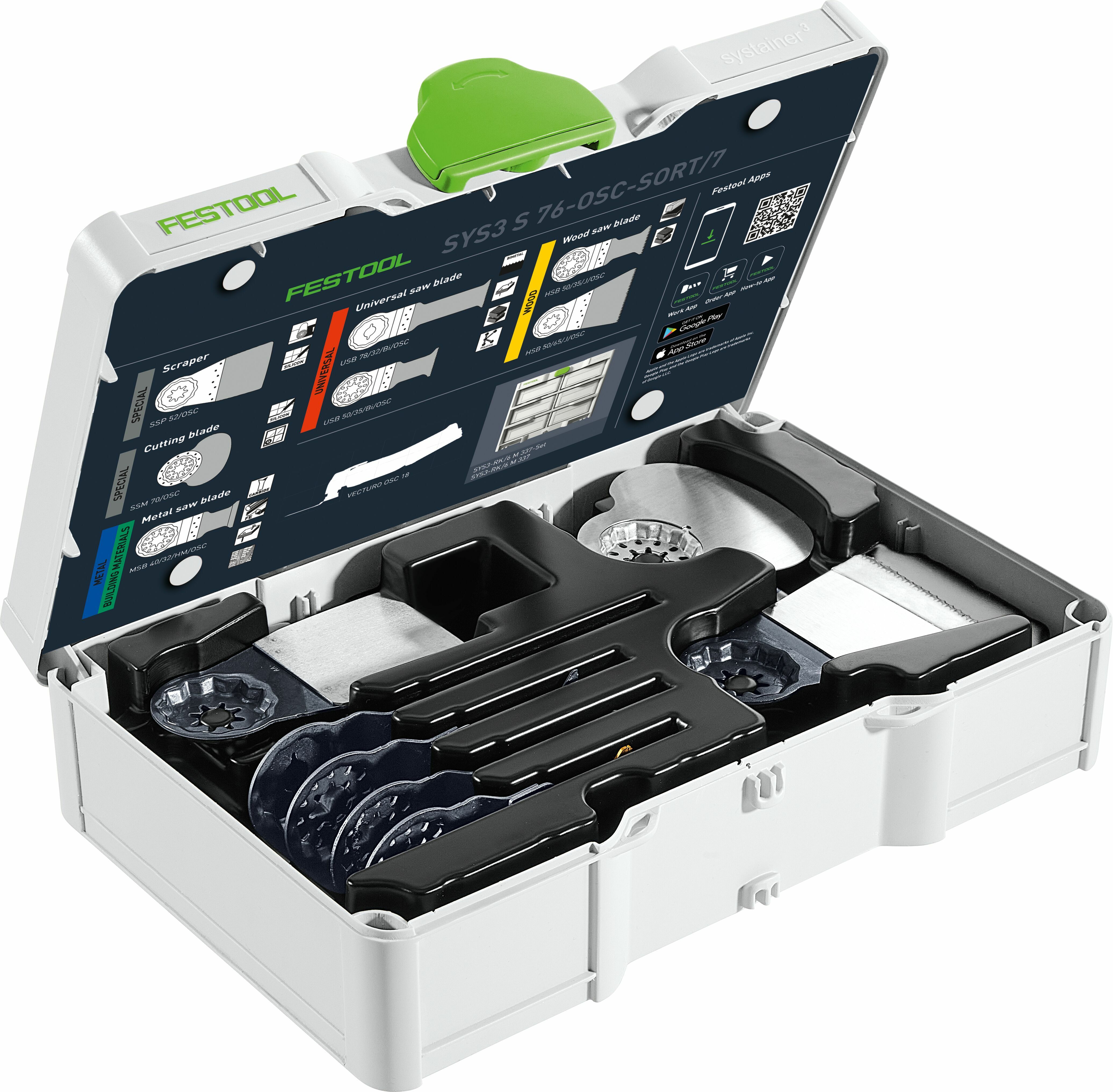 FESTOOL SYS3 S 76-OSC-SORT/7 oscillating saw blade set 7-piece for