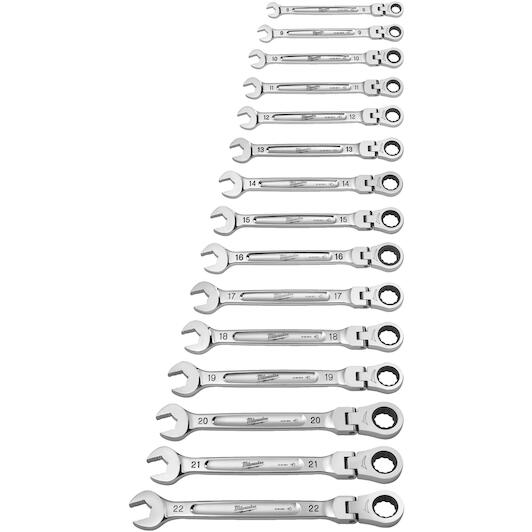MILWAUKEE 4932478558 Max Bite Flex ratchet wrench set 15-piece | Klium