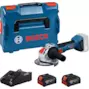 BOSCH GWX 18V-8 X-LOCK haakse accu-slijper 125mm in L-BOXX 136 (2x 4,0Ah accu + lader) - 06019N9102