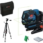 BOSCH GCL 12V-50-22 CG cordless cross line laser/dot laser green in bag + tripod (4x AA batteries) - 0601066S01