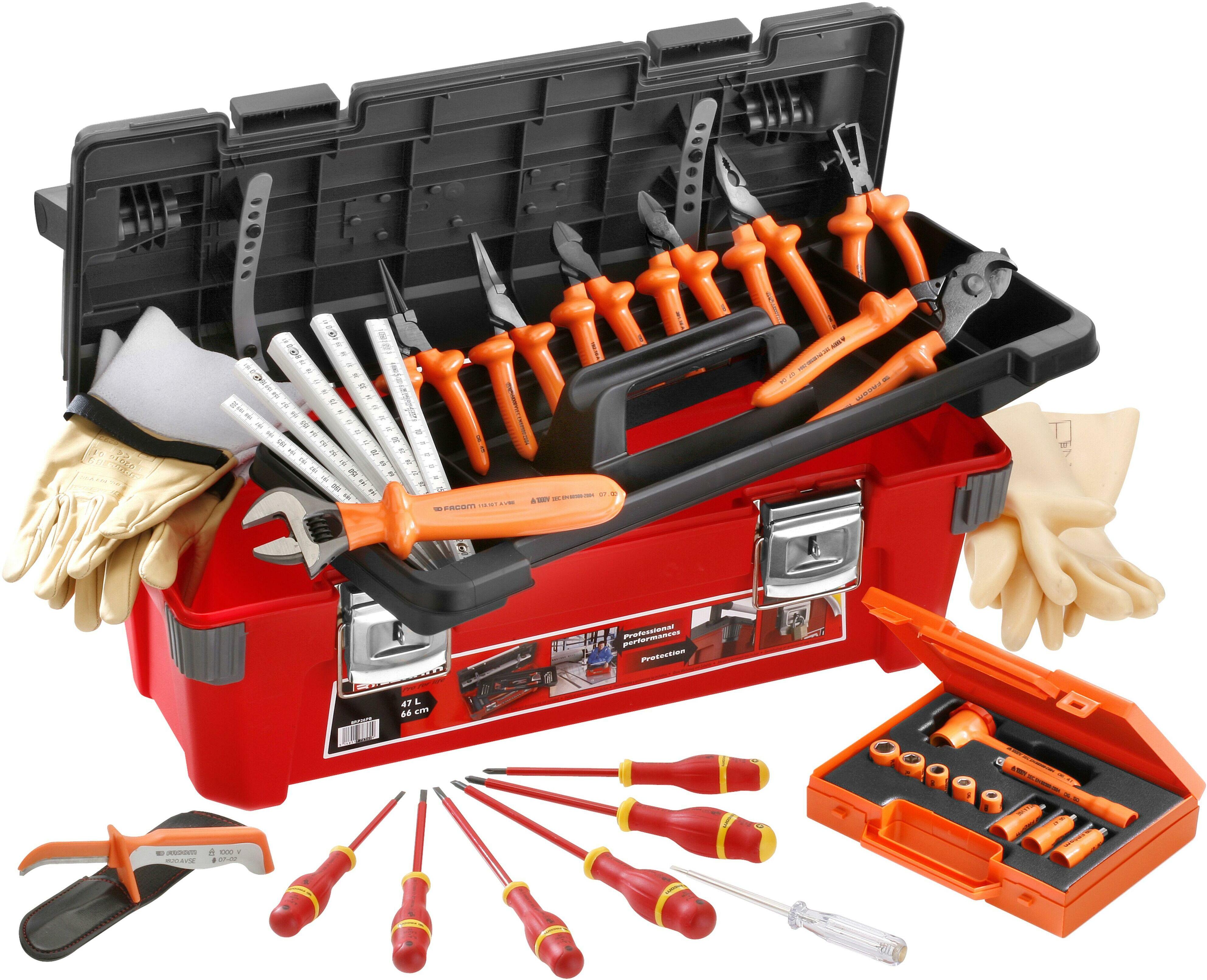 FACOM 2185C.VSE tool kit 1000V insulated in plastic case 20-piece 
