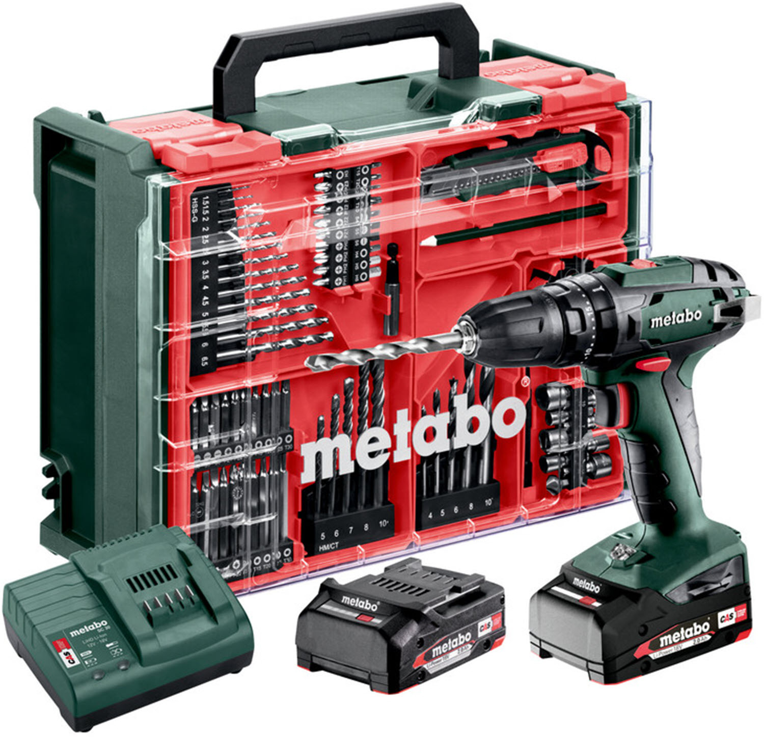 METABO SB 18 Set cordless hammer drill accessory set 78-piece in