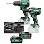 HIKOKI KC18DEWMZ Ensemble de machines sans fil 18V 2 pièces DV18DE + WR18DH (2x batterie 5.0Ah + chargeur)