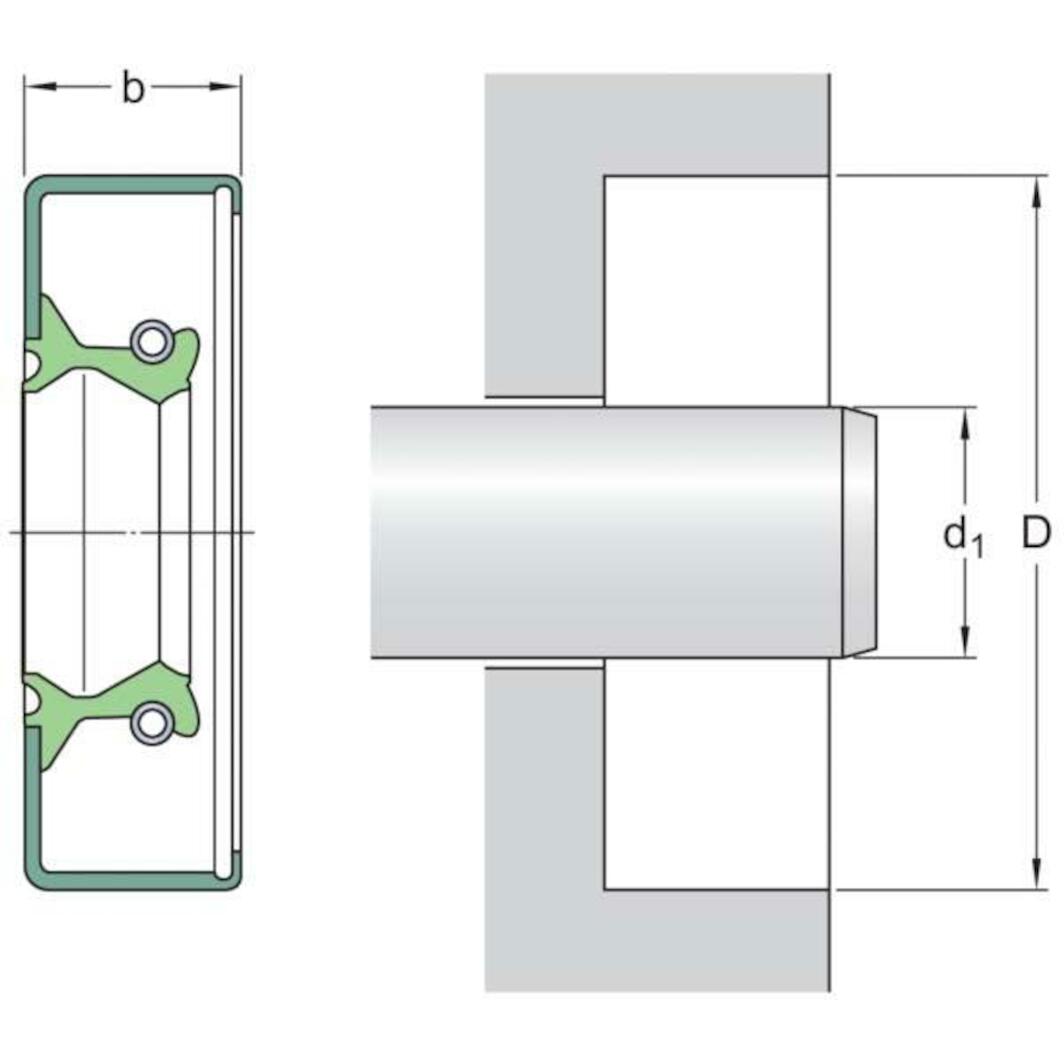 SKF 15543 radial shaft seal with metal housing, Wave lip and additional ...