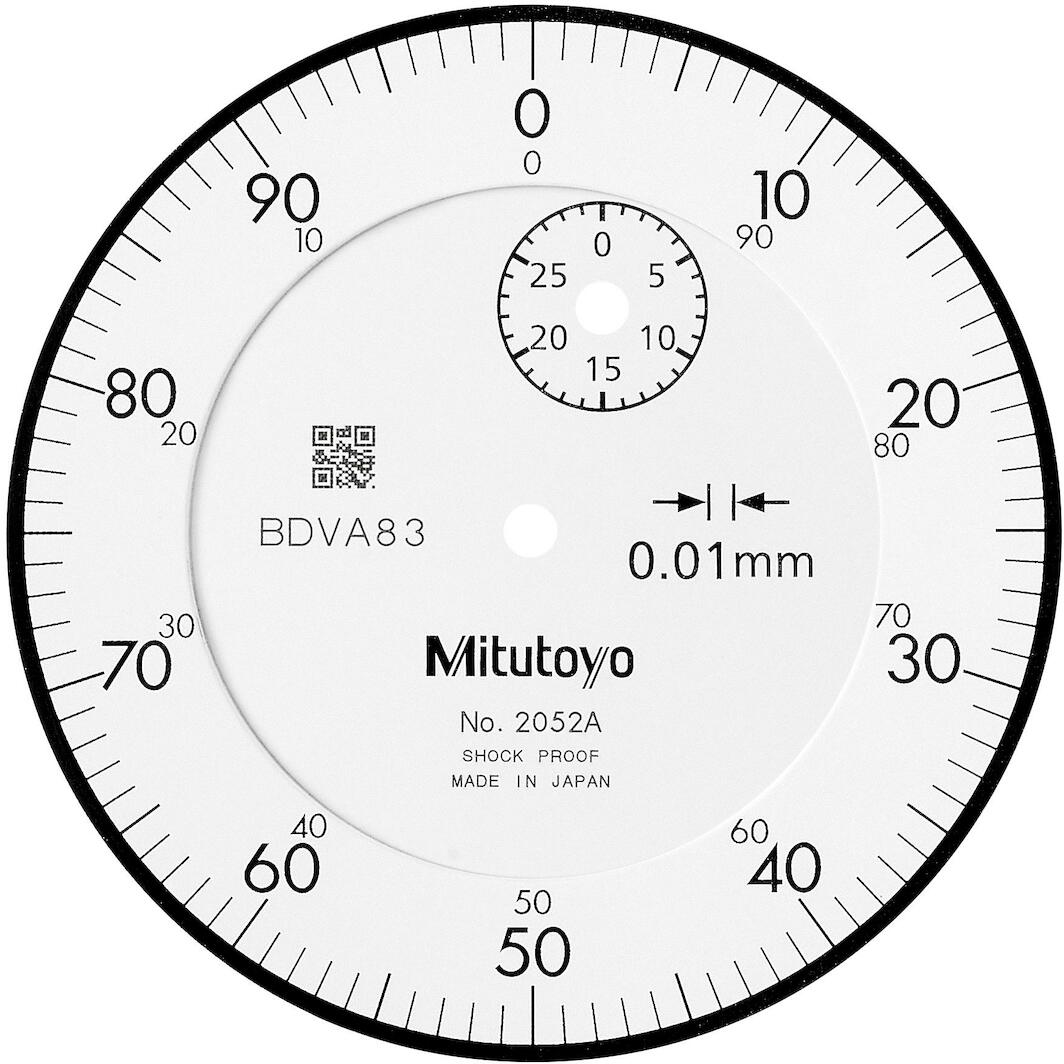 MITUTOYO 2052AB dial gauge with flat back, ISO version 30mm, 0.01mm | Klium