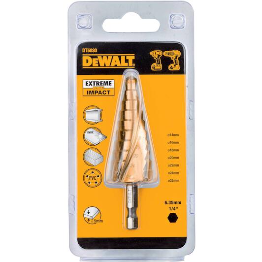 DEWALT DT5030 QZ IMPACT metal step drill bit 14 25mm Klium