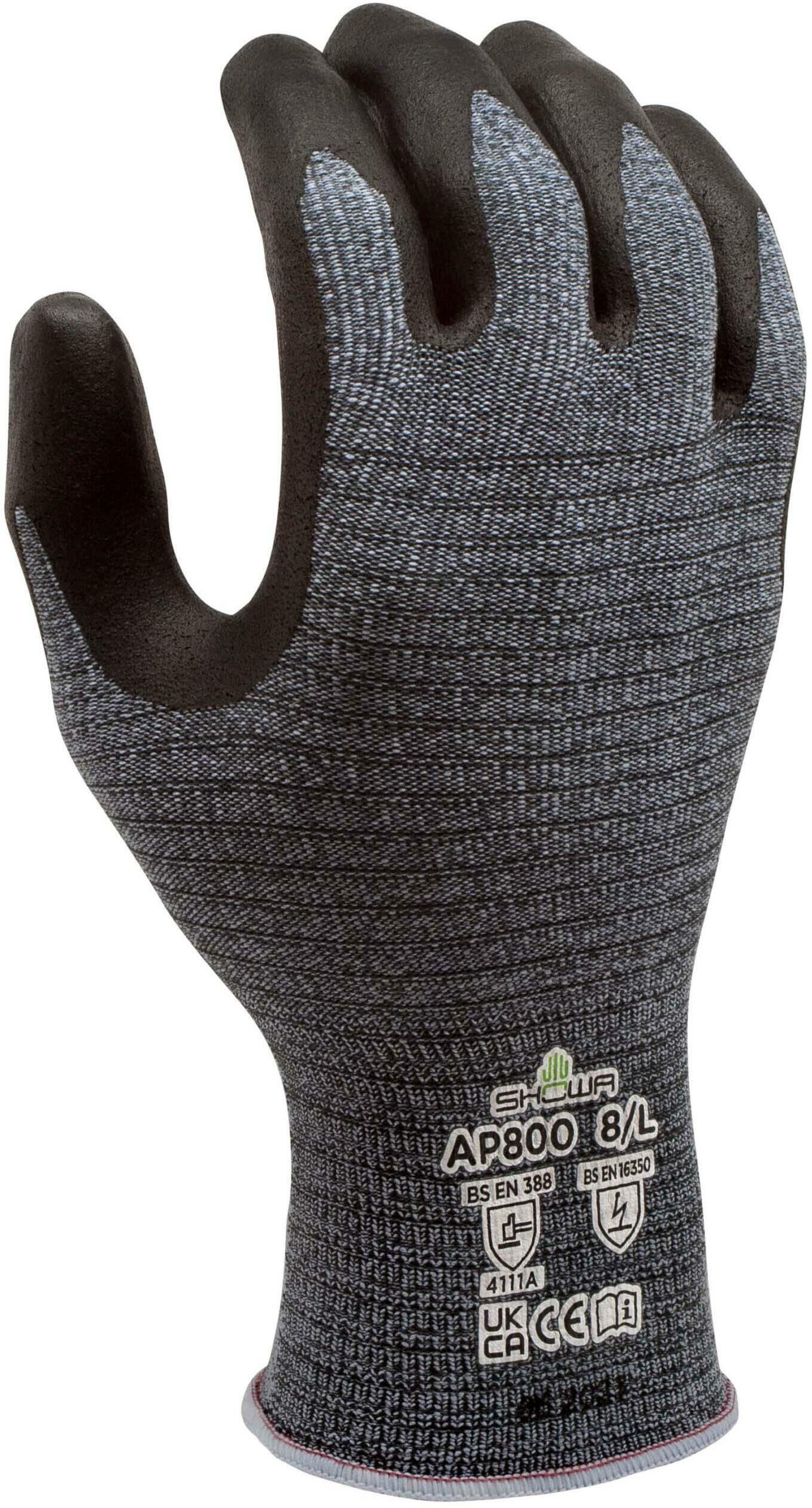 SHOWA AP800 ESD cut-resistant glove, nitrile-coated, grey - AP800 6/S ...