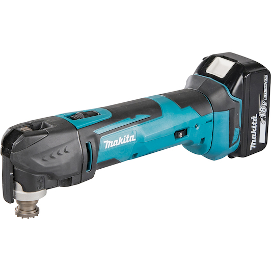 MAKITA DTM51T1JX2 18V LXT cordless multitool accessory set in MAKPAC 1x 5.0Ah battery