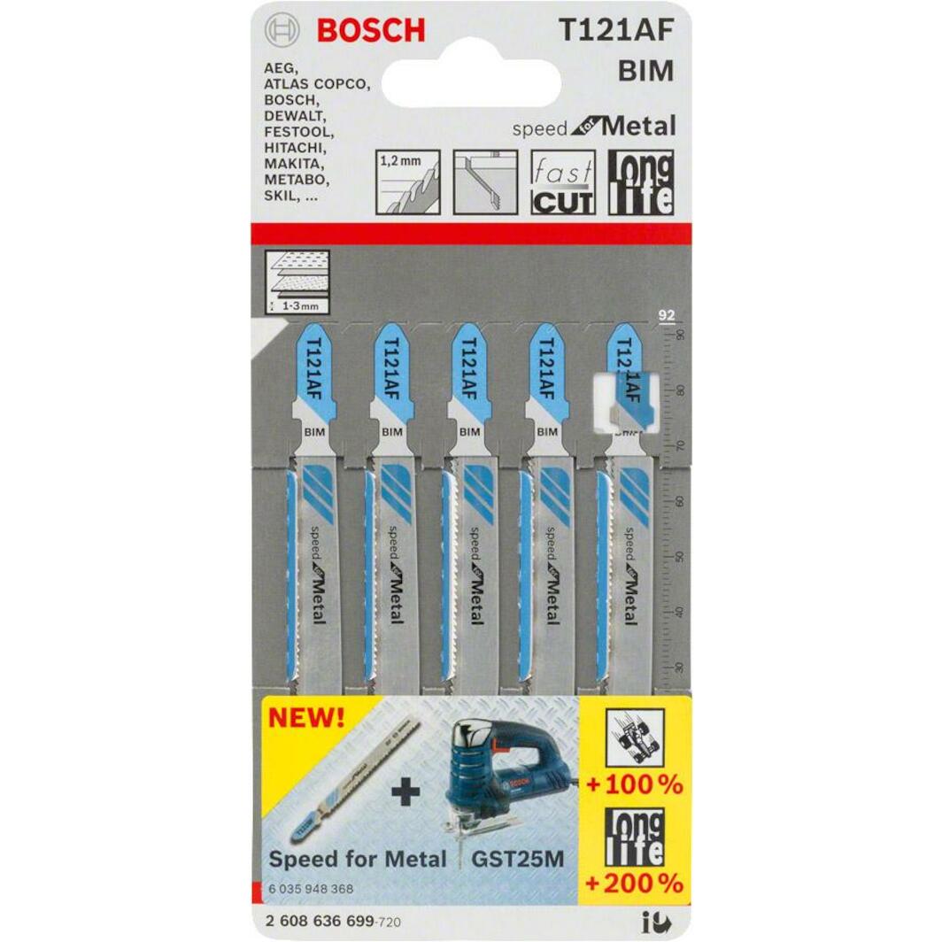 thumbnail image 2 of Bosch T227 D Jigsaw Blades - 5-Piece Set For Metal Cutting 2 of 11