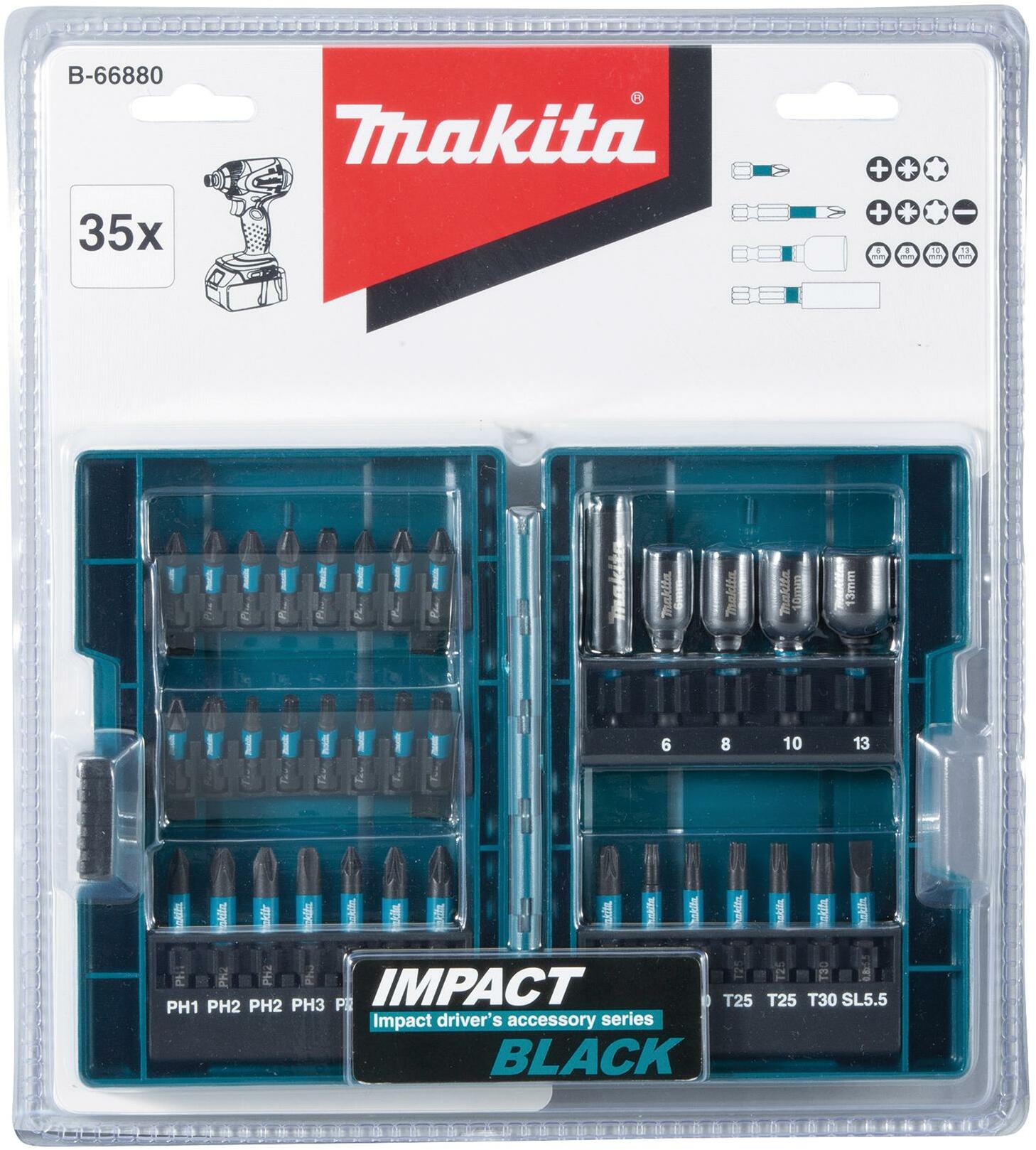 MAKITA B-66880 IMPACT BLACK screwdriver bit set 35-piece | Klium.com