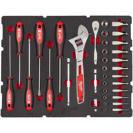 MILWAUKEE 4932480717 ratchet, cap, screwdriver and spanner set 1/4