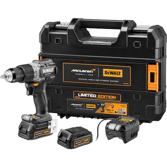 DEWALT DCD85ME2GT-QW 18V XR McLaren cordless impact drill in