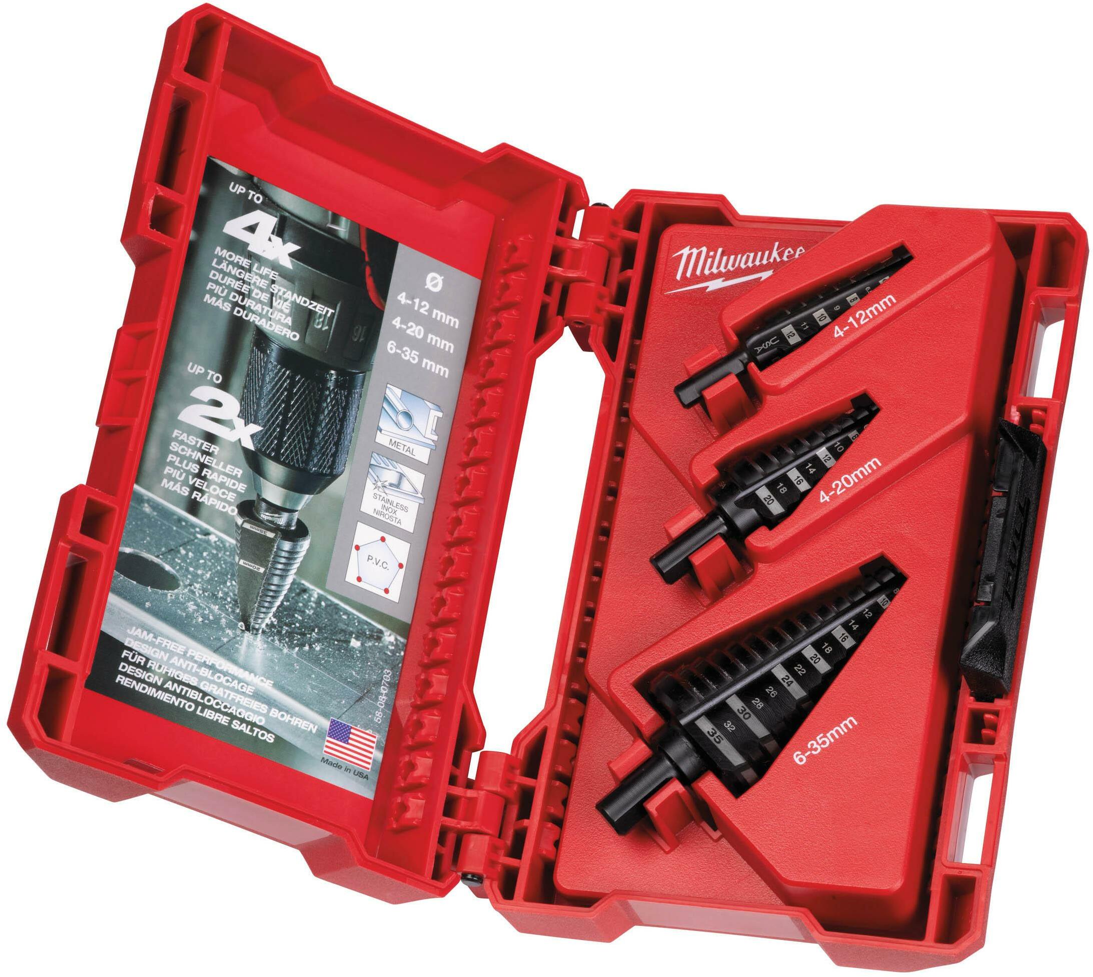 メナード エンベリル セット MILWAUKEE 48899399 step drill set 3-piece | Klium