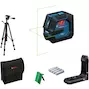 BOSCH GLL 20-22 G cordless cross line laser green in bag + tripod (4x AA battery) - 0601065601