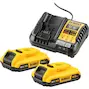 DEWALT DCB1104D2-QW Kit de chargement de la batterie 18V XR (2x 2.0Ah batterie + multi-chargeur)