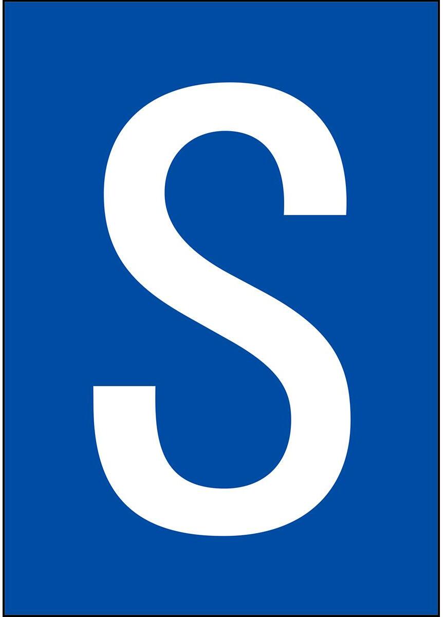 S Lable BRADY NL859A4BL-S label with letter S - DIN A4 format for permanent or ...