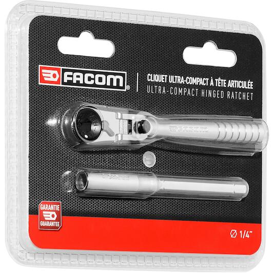FACOM R.180HX Cliquet Perçant 1/4' Avec Tête Flexible 180