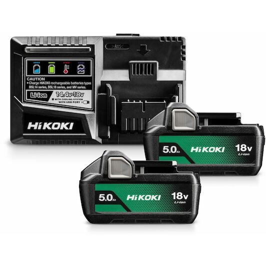 HIKOKI UC18YSL3WKZ 18V battery charging kit (2x battery