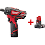 MILWAUKEE M12 BD-202C Visseuse sans fil subcompacte dans une mallette de transport (2x 2.0Ah batterie + chargeur) - 4933441900