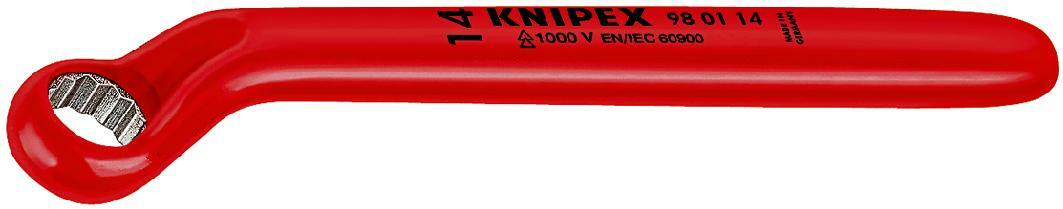 KNIPEX 98 01 19 bent ring spanner 225mm 19mm | Klium.com