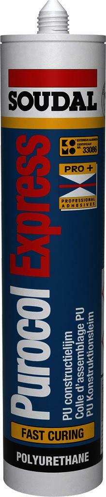 SOUDAL Purocol Express D4 PU construction adhesive 310 ml - 101127 | Klium