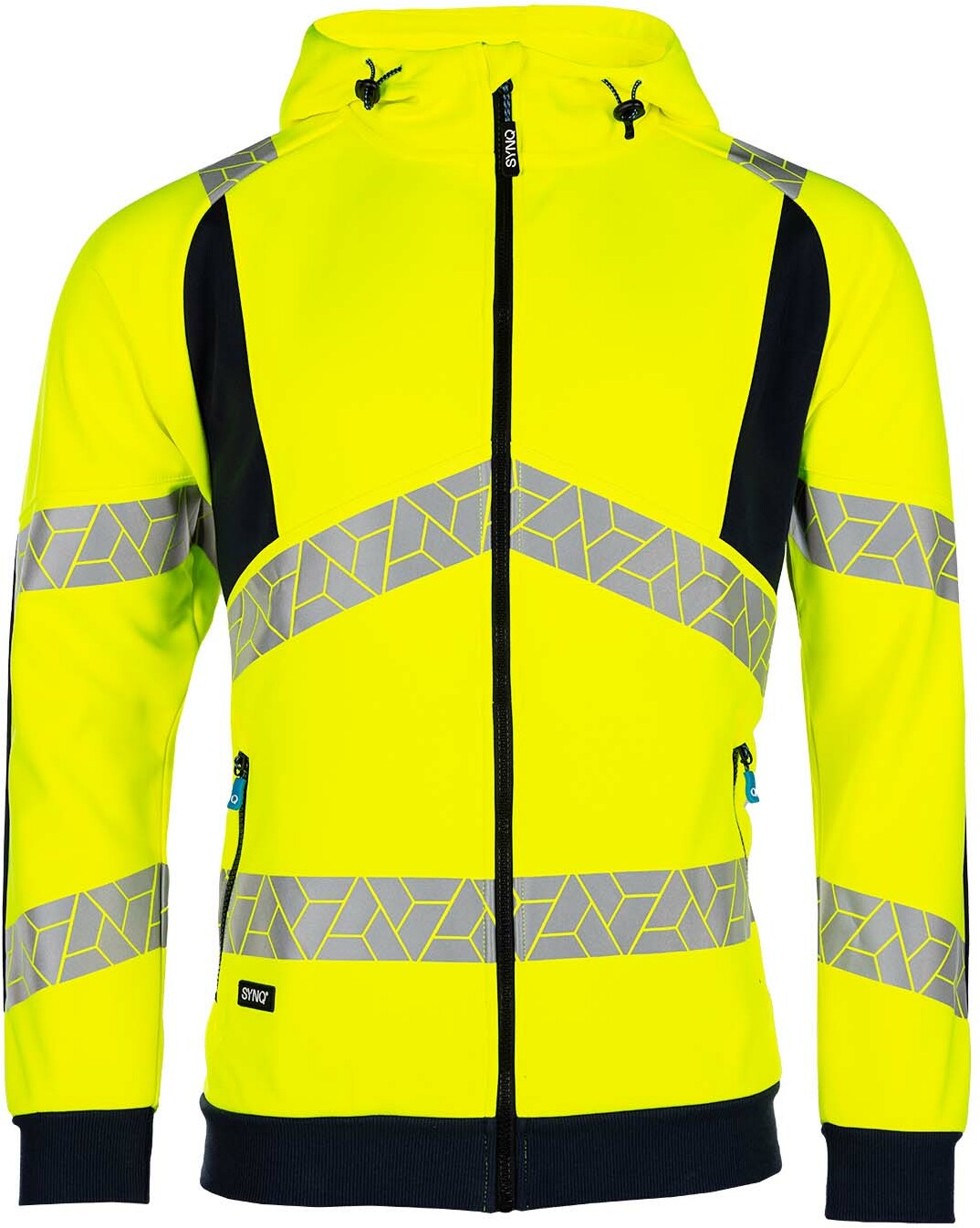 SYNQ HIGHLIGHT 406W high-vis zipped hoodie fluo yellow/black