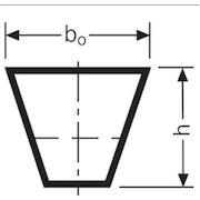 Courroie Trapézoïdale B/17 X 2600 Li - Norme DIN 2215, Néoprène/Polyester, Pour Transmissions Industrielles