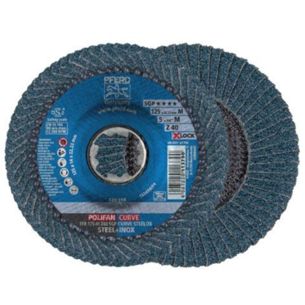 PFERD PFR 125-M Z 40 SGP CURVE STEELOX/X-LOCK POLIFAN flap disc 125mm ...