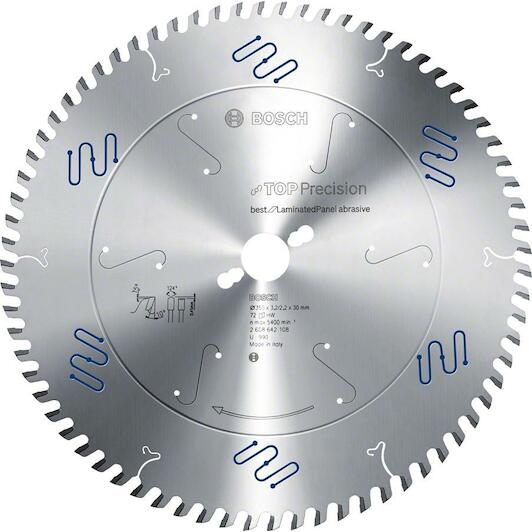 BOSCH 2608642108 circular saw blade Top Precision Best for Laminated Panel Abrasive 350 x 30 x 3.2 mm 72T Klium