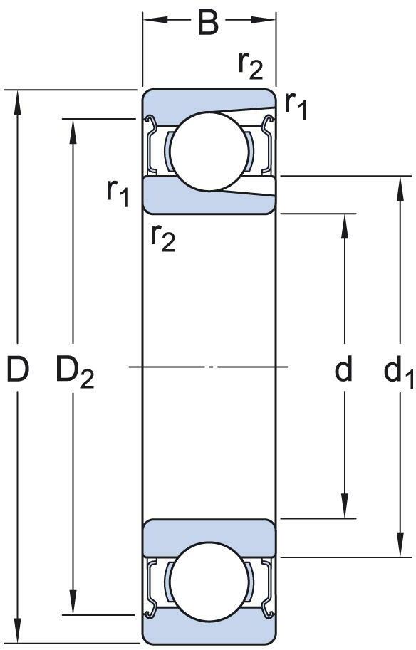 SKF 208-2Z single-row groove ball bearing cylindrical