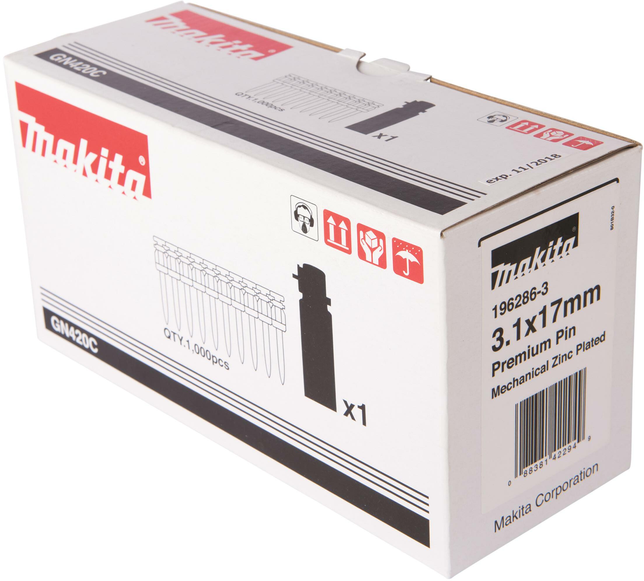 コアジサイ　×3 MAKITA 196286-3 concrete nails premium with 1 gas cartridge (1000