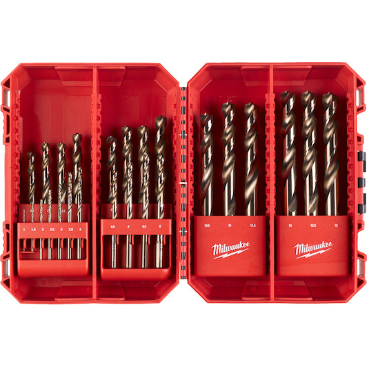 MILWAUKEE 4932493868 HSS-G metal drill bit set RED COBALT 25-piece